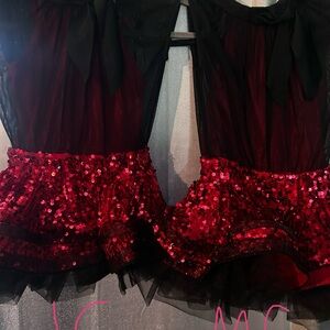 Weissman Red and Black Sequin Dance Costume